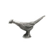 English made pewter pheasant ornament side view showing long tail
