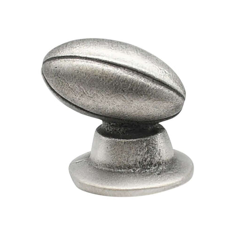 Pewter rugby ball sporting ornament alternate view