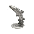 Pewter leaping salmon ornament first side