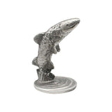 Pewter leaping salmon ornament opposite side