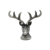 English made pewter stag head ornament front with antlers
