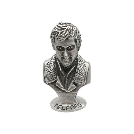 English made pewter Thomas Telford bust front with named pedestal