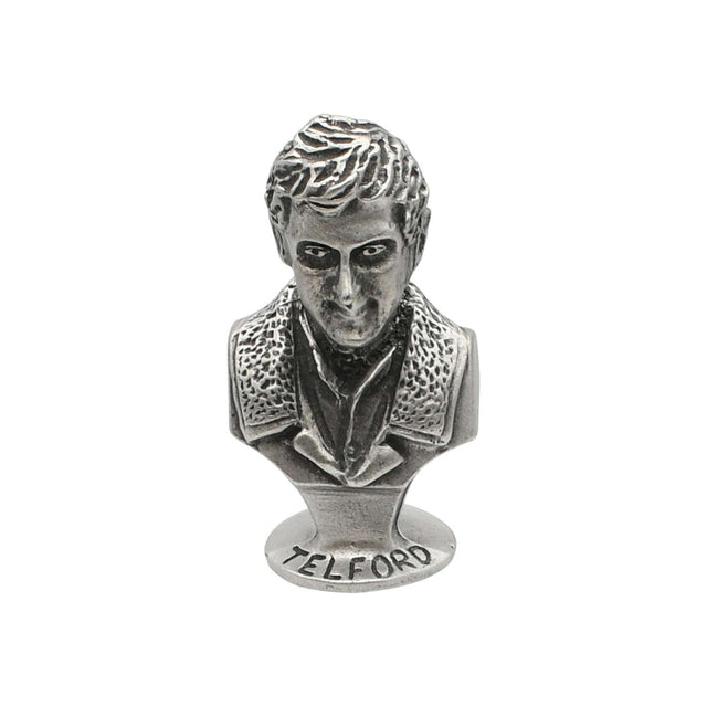 English made pewter Thomas Telford bust front with named pedestal