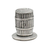 English made pewter whisky barrel ornament rear view