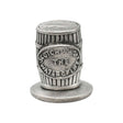 English made pewter Scotch whisky cask barrel ornament front with label