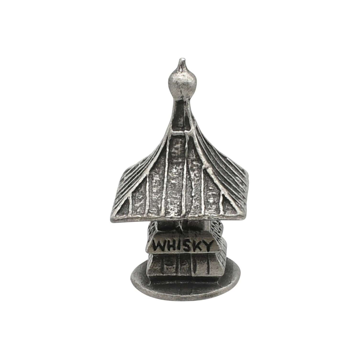 English made pewter whisky pagoda ornament with distillery style roof and whisky sign