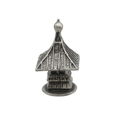 English made pewter whisky pagoda ornament with distillery style roof and whisky sign