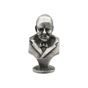 English made pewter Winston Churchill bust ornament front with name