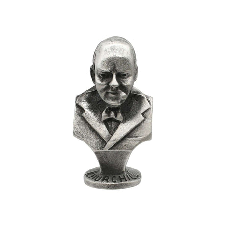 English made pewter Winston Churchill bust ornament front with name