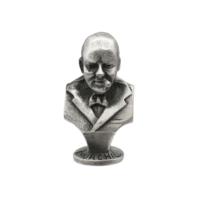English made pewter Winston Churchill bust ornament front with name