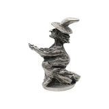 Pewter witch on broomstick third angle