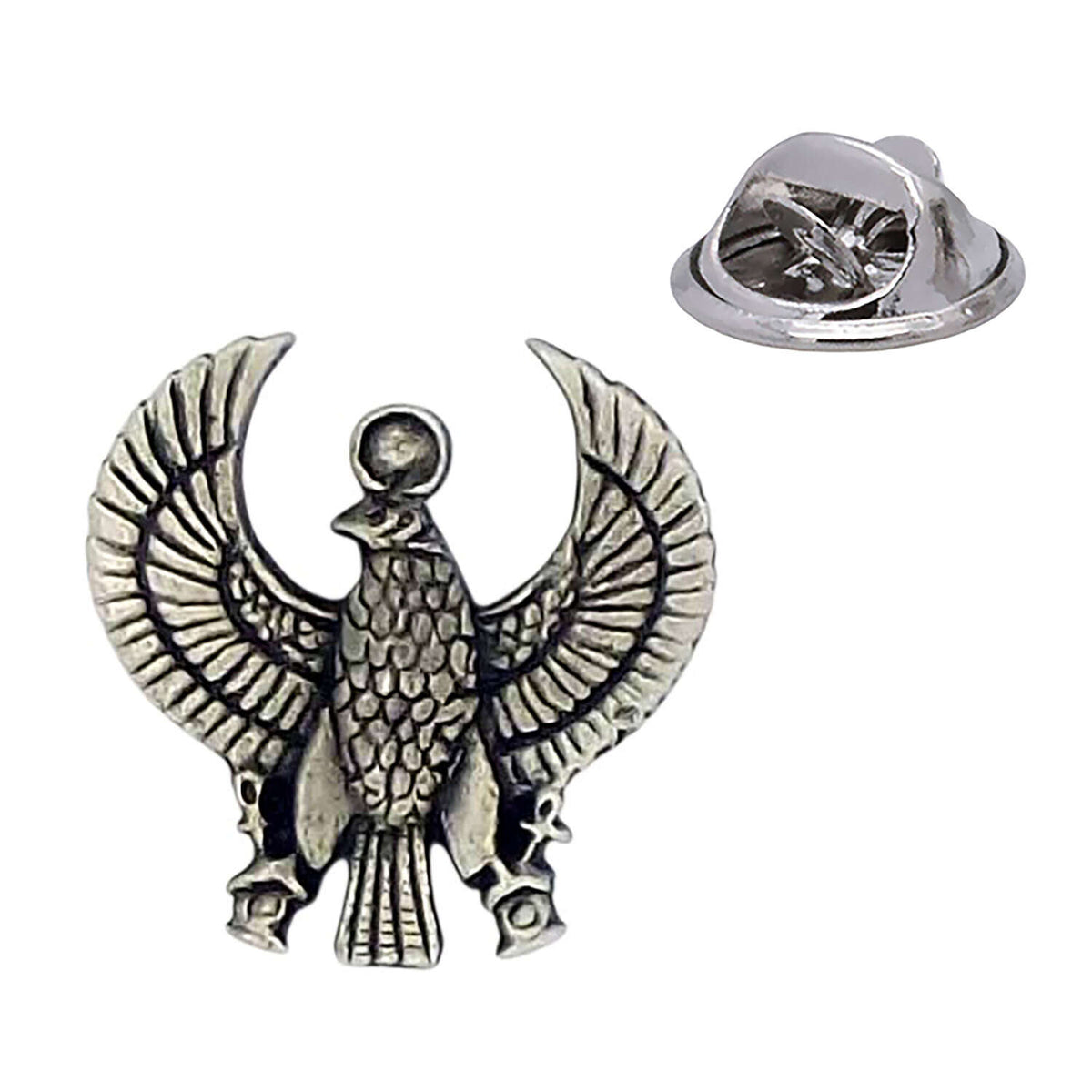 Phoenix mythical bird with raised wings pewter lapel pin badge and butterfly clutch fastening