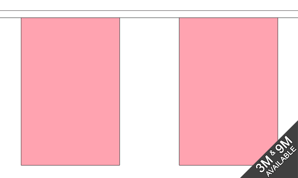 Flagmania Plain Pink Bunting, 9 metre bunting