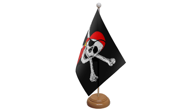 Flagmania Pirate Bandana wooden hand flags, 9x6 inch, pack of 12, no bases