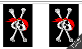 Pirate Bandana 3 metre bunting, 10 flags - Flagmania