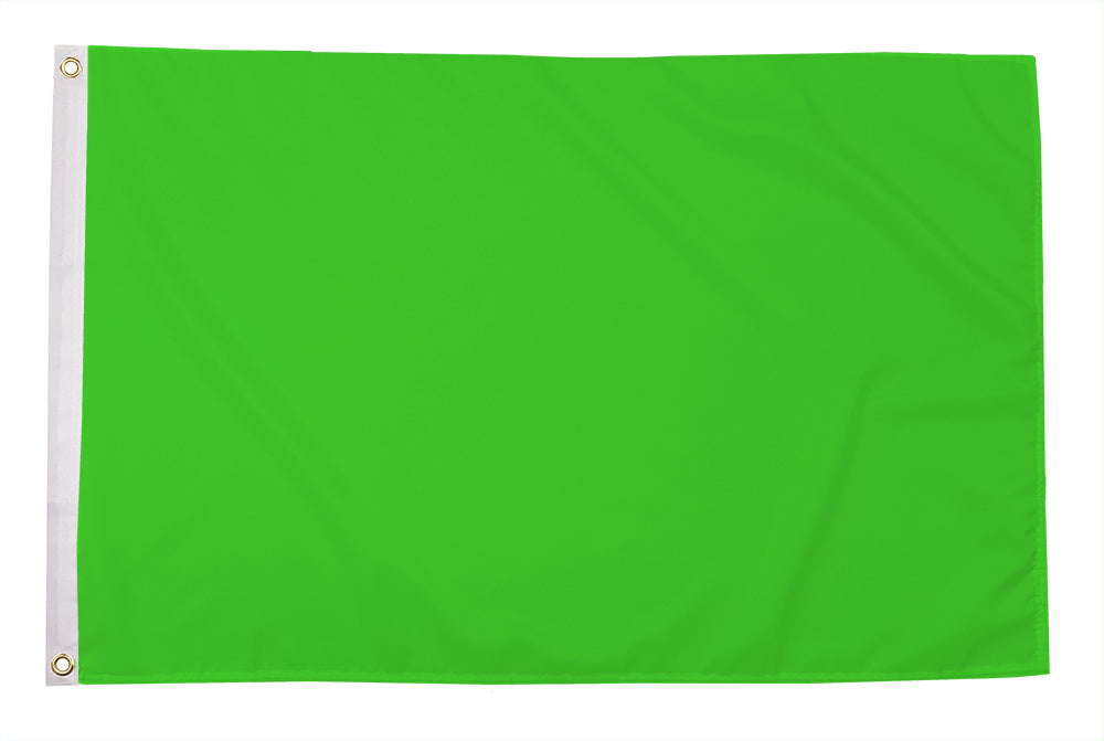 Flagmania Plain Neon Green 3ft x 2ft Polyester Flag on white background