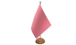 Flagmania Plain Pink wooden hand flags, 9x6 inch, pack of 12, no bases