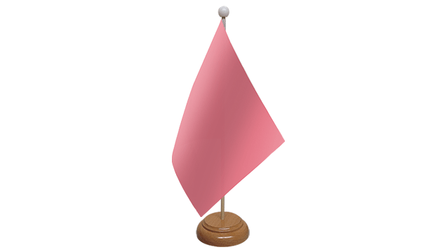Flagmania Plain Pink wooden hand flags, 9x6 inch, pack of 12, no bases