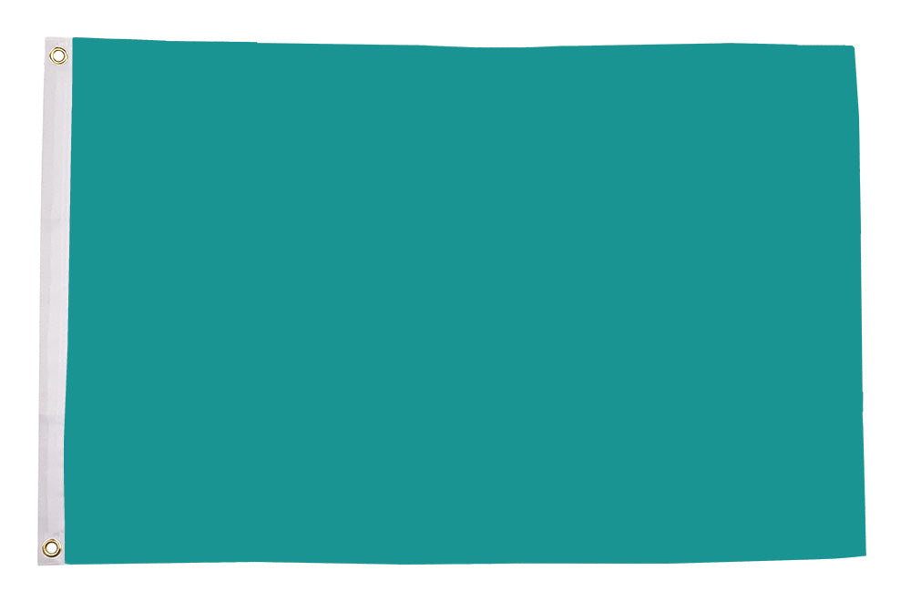 Flagmania Plain Turquoise 3ft x 2ft Polyester Flag on white background