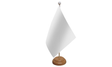 Flagmania Plain White wooden hand flags, 9x6 inch, pack of 12, no bases