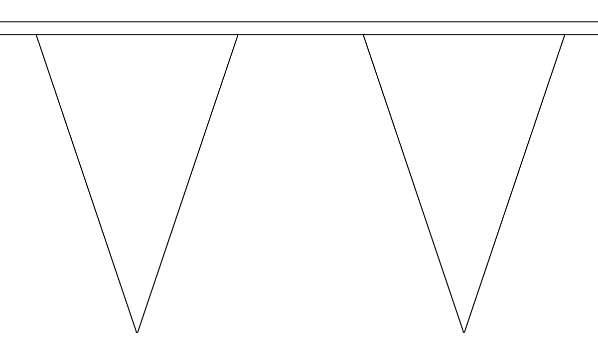 Plain White Triangle 12 metre bunting by Flagmania