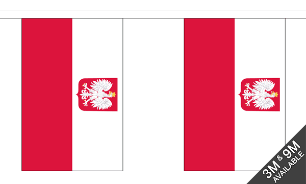 Poland Crest 3 metre bunting, 10 flags - Flagmania