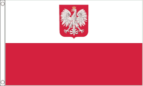 Flagmania Poland Crest NYLON 5ft x 3ft Nylon Flag