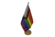Flagmania Progress Pride wooden hand flags, 9x6 inch, pack of 12, no bases