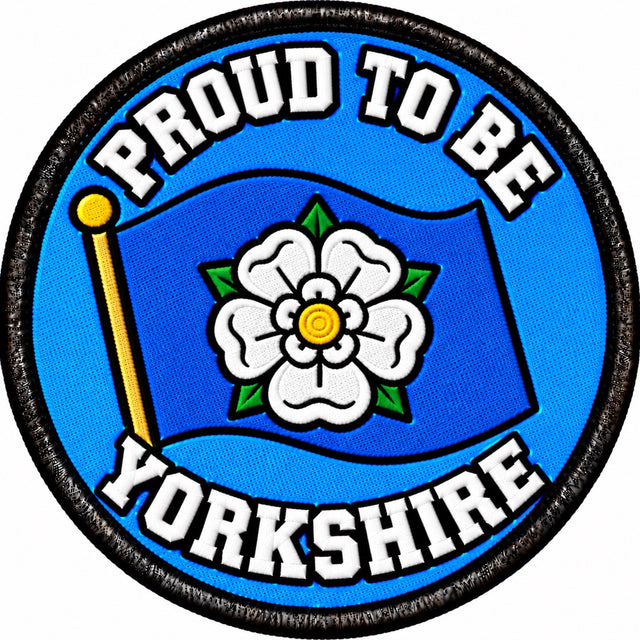 Proud To Be Yorkshire White Rose Flag 80mm Embroidered Patch