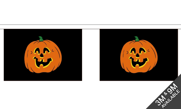 Pumpkin 3 metre bunting, 10 flags - Flagmania