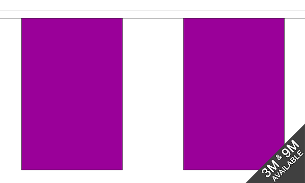 Flagmania Plain Purple Bunting, 9 metre bunting