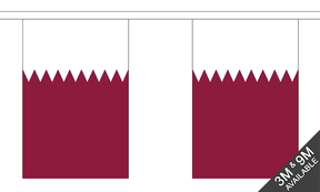 Qatar 3 metre bunting, 10 flags - Flagmania