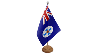 Flagmania Queensland wooden hand flags, 9x6 inch, pack of 12, no bases