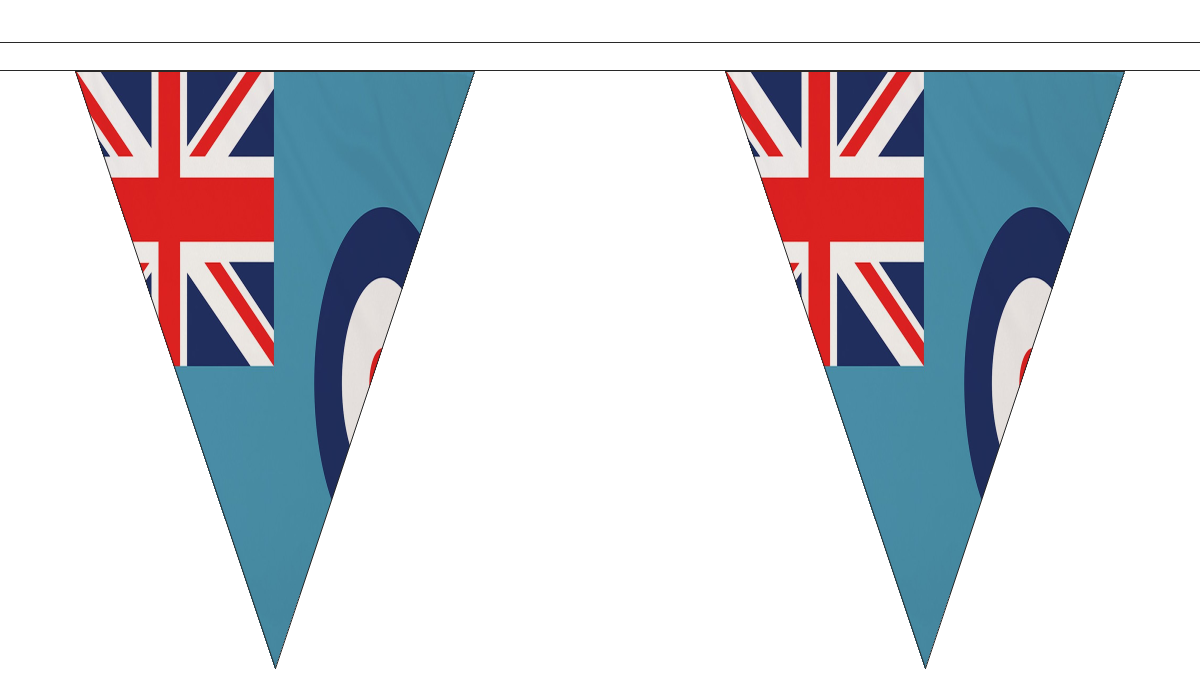 Flagmania RAF Ensign Triangle Bunting 20 metre bunting