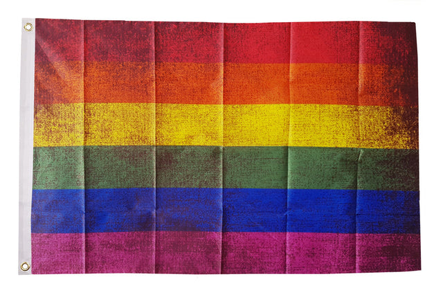 Flagmania Rainbow Grunge 5ft x 3ft Polyester Flag