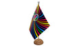 Flagmania Rainbow Swirl wooden hand flags, 9x6 inch, pack of 12, no bases