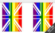 Flagmania Rainbow Union Jack Bunting, 9 metre bunting