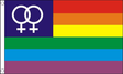 Flagmania Rainbow Venus 5ft x 3ft Polyester Flag