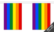 Rainbow 3 metre bunting, 10 flags - Flagmania