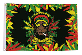 Flagmania Rasta Man Leaves 5ft x 3ft Polyester Flag