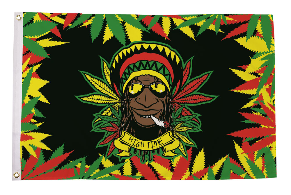 Flagmania Rasta Man Leaves 8ft x 5ft polyester flag
