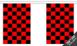 Flagmania Red and Black Check Bunting, 9 metre bunting