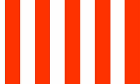 Flagmania Red and White Striped (Sleeved) 3ft x 2ft Polyester Flag on white background
