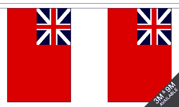 Red Ensign Colonial 3 metre bunting, 10 flags - Flagmania