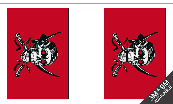 Flagmania Red Skull Bunting, 9 metre bunting