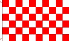Flagmania Red and White Check (Sleeved) 3ft x 2ft Polyester Flag on white background