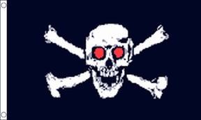 Flagmania Pirate Red Eyes 5ft x 3ft Polyester Flag