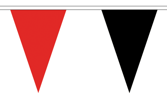 Red and Black Triangle 12 metre bunting by Flagmania
