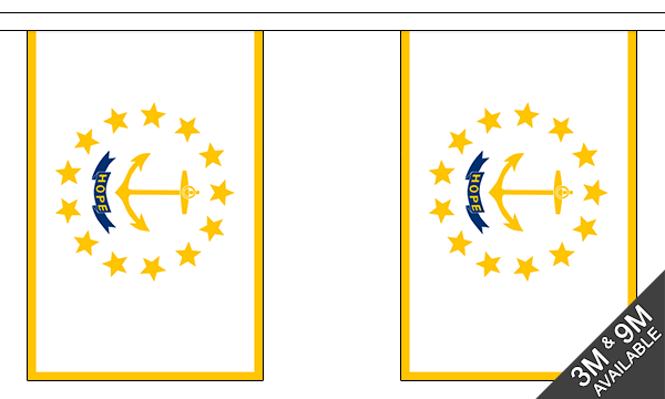 RhodeIsland 3 metre bunting, 10 flags - Flagmania