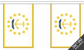 RhodeIsland 3 metre bunting, 10 flags - Flagmania
